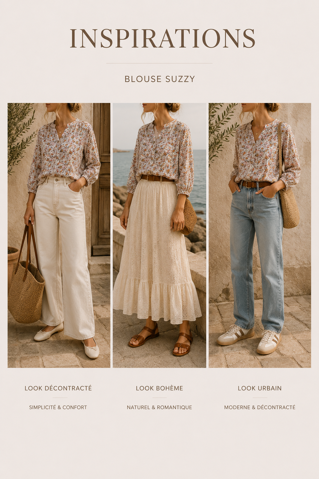 La Blouse Suzzy — 3 façons de la porter