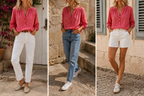 3 façons de porter la Blouse Gaëlle vichy rose et rouge Lili & Lala – coupe oversize | Coka Collection