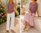 2 façons de porter une blouse fleurie sans manches – Jardin & Terrasse | Coka Collection 