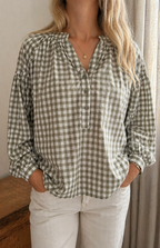 Blouse Lison vichy kaki oversize Season 