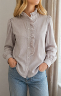 Blouse Ninon rayée beige blanc Season 