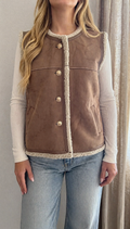Gilet Romy suédine beige sans manches Lili & Lala - Coka Collection