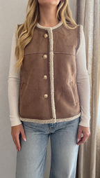 Gilet Romy suédine beige sans manches Lili & Lala - Coka Collection
