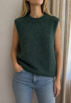 Pull sans manches mohair vert sapin femme - Coka Collection
