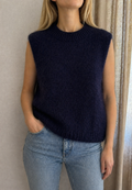 Pull sans manches mohair bleu marine femme - Coka Collection