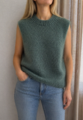 Pull sans manches mohair vert kaki femme - Coka Collection