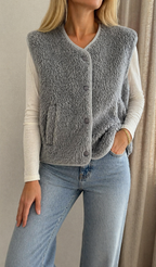 Gilet Marius gris chiné sans manches - Coka Collection