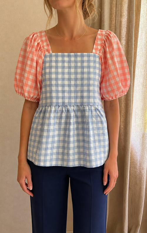 Blouse vichy Victoire 100% coton Musy Muse - Coka Collection
