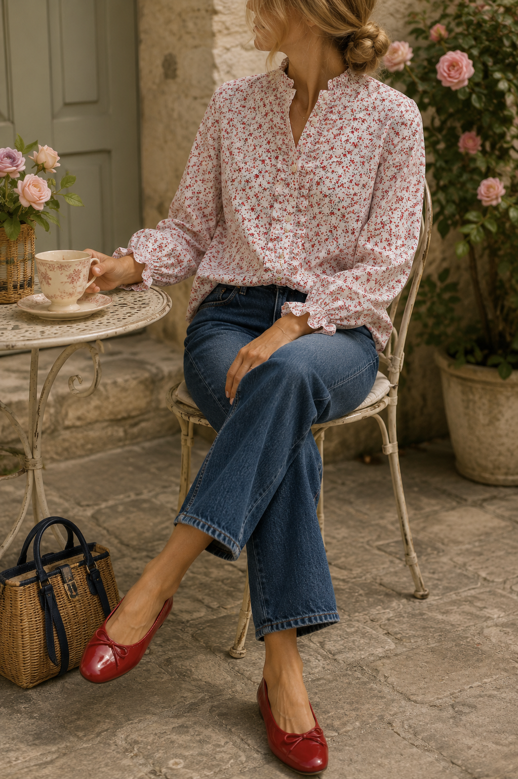 Blouse Elisa fleurie In April 1986 - lifestyle - Coka Collection