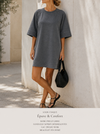 Robe Lisa grise oversize - Coka Collection