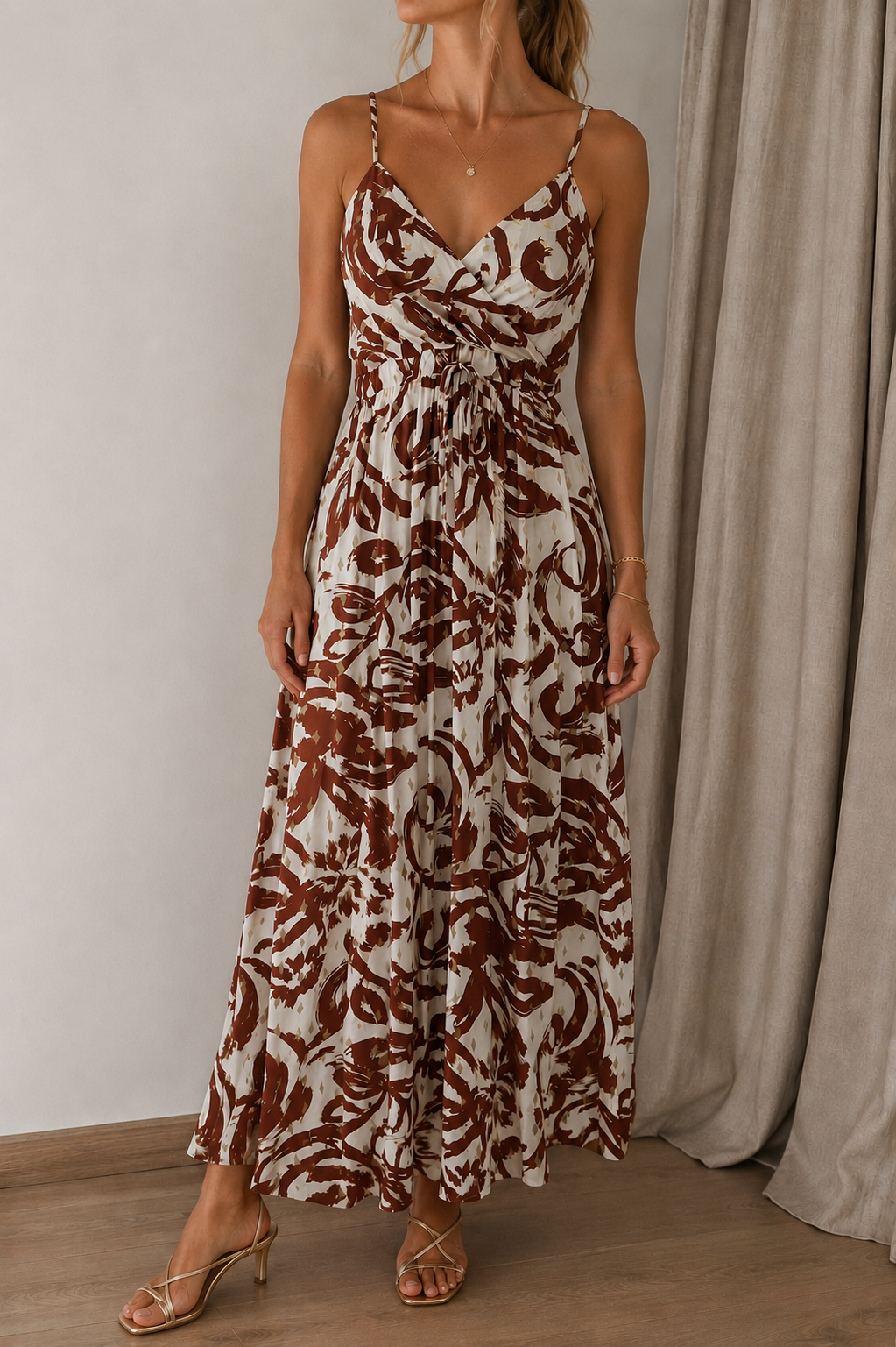 Robe Aline longue terracotta - Coka Collection