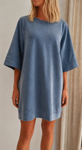 Robe sweat Lisa grise oversize - Coka Collection