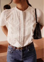 Blouse Barbara brodée dentelle In April 1986