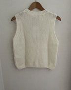 Pull sans manches écru fabrication italienne - vue de dos