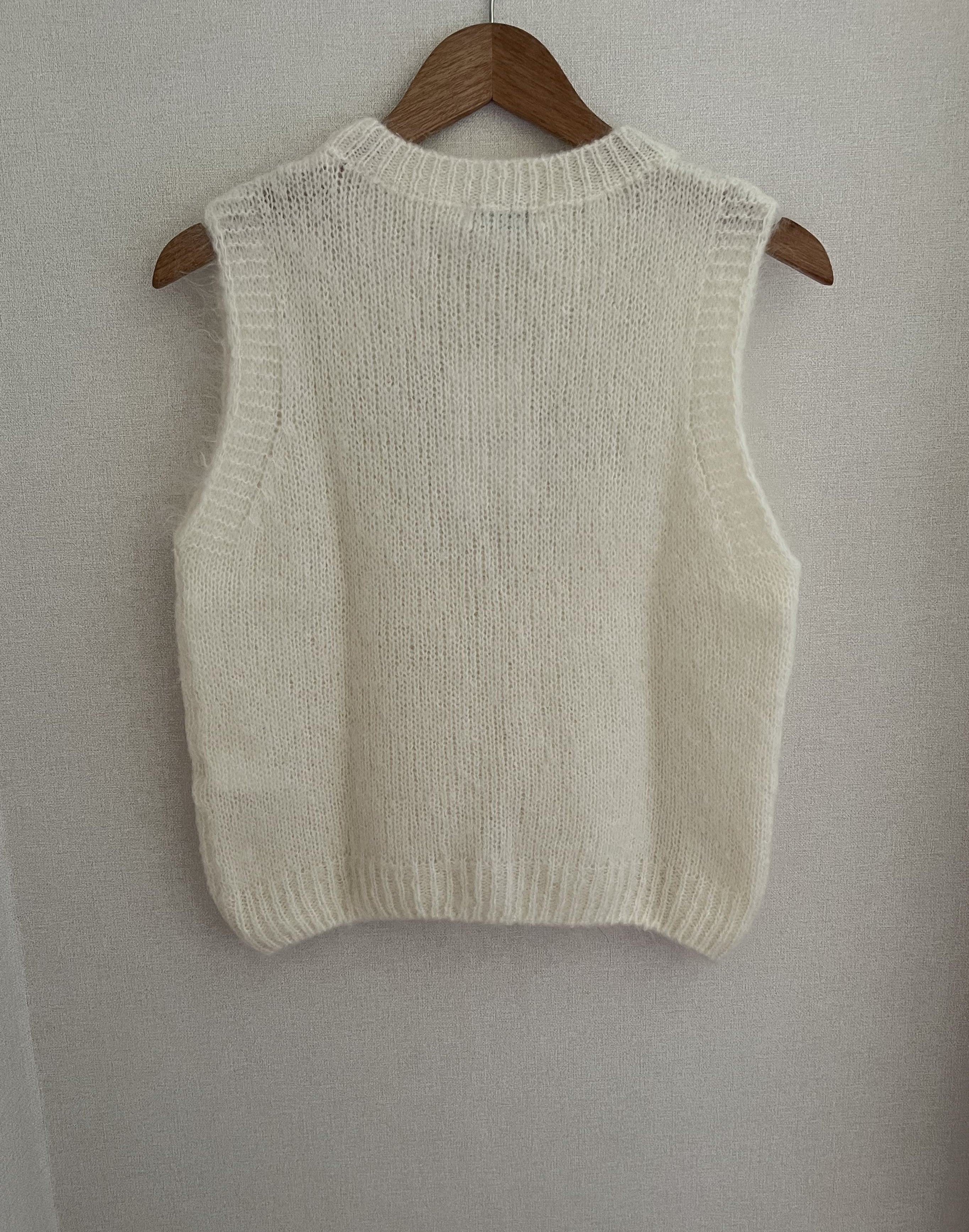 Pull sans manches écru fabrication italienne - vue de dos