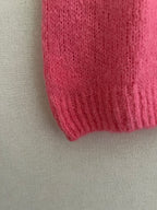 Pull Soline mohair rose bas côtelé - détail maille douce