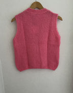 Pull sans manches rose fabrication italienne - vue de dos