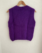 Pull sans manches violet fabrication italienne - vue de dos