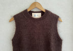 Pull sans manches mohair Made in Italy - coloris marron intemporel