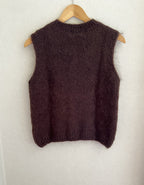 Pull sans manches marron fabrication italienne - vue de dos