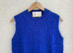 Pull sans manches mohair Made in Italy - coloris bleu électrique vibrant