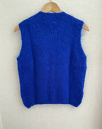 Pull sans manches bleu électrique fabrication italienne - vue de dos