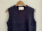 Pull sans manches mohair Made in Italy - coloris bleu marine intemporel