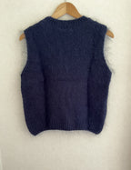 Pull sans manches bleu marine fabrication italienne - vue de dos