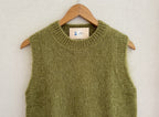 Pull sans manches mohair Made in Italy - coloris vert olive naturel