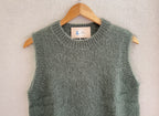 Pull sans manches mohair Made in Italy - coloris vert kaki intemporel