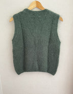 Pull sans manches vert kaki fabrication italienne - vue de dos