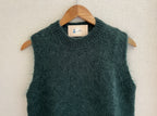 Pull Soline sans manches mohair vert sapin - Fabrication italienne