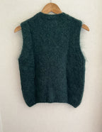 Pull sans manches vert sapin fabrication italienne - vue de dos