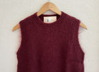 Pull sans manches mohair Made in Italy - coloris bordeaux profond