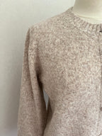 Gilet femme beige chiné maille douce - style intemporel et élégant