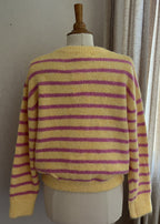 Pull Léonie Kilky rayé jaune rose - vue de dos
