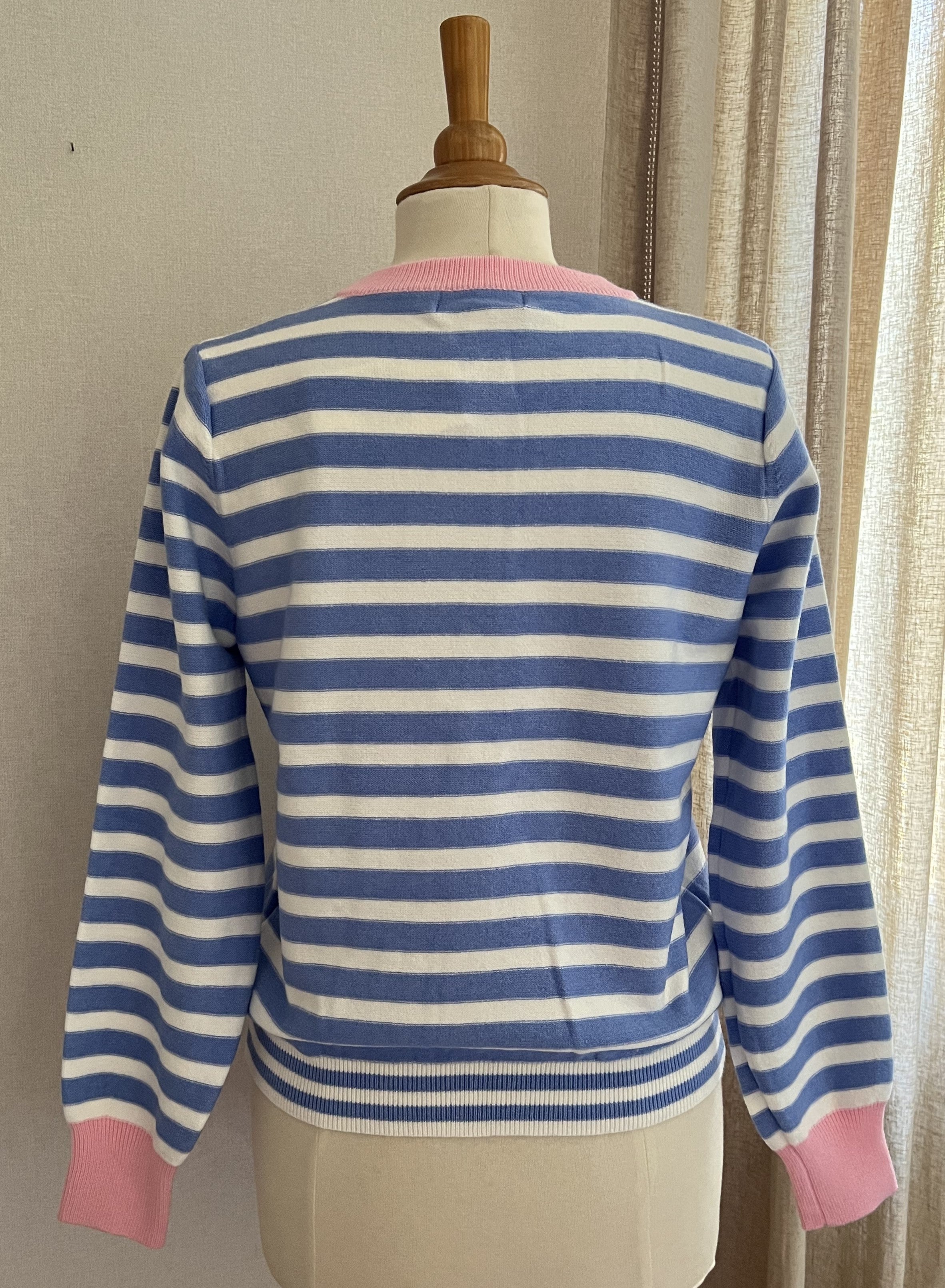 Gilet Rosalie Kilky rayé bleu blanc - vue de dos