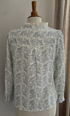 Blouse Estelle Season imprimé feuillage bleu - vue de dos