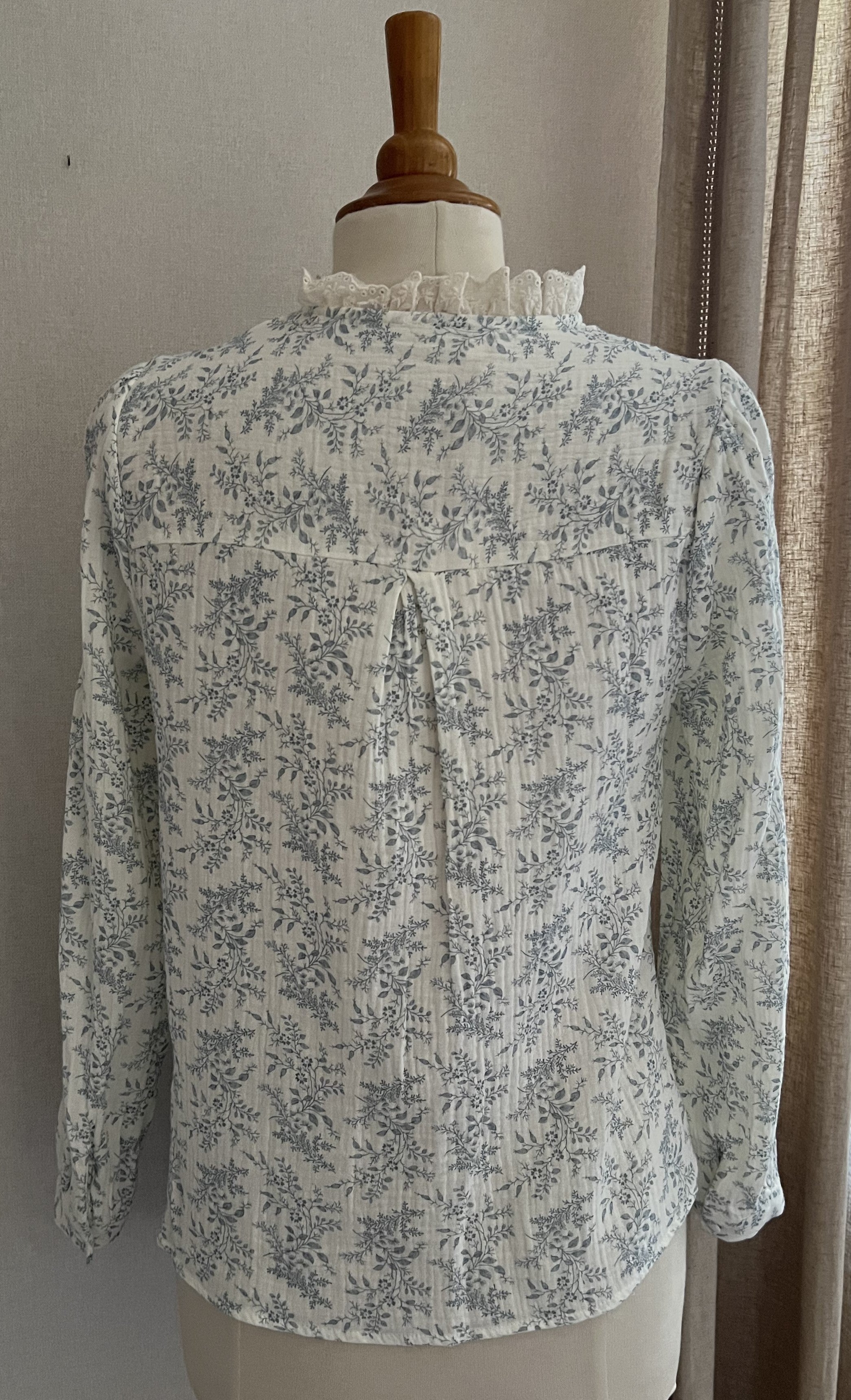 Blouse Estelle Season imprimé feuillage bleu - vue de dos