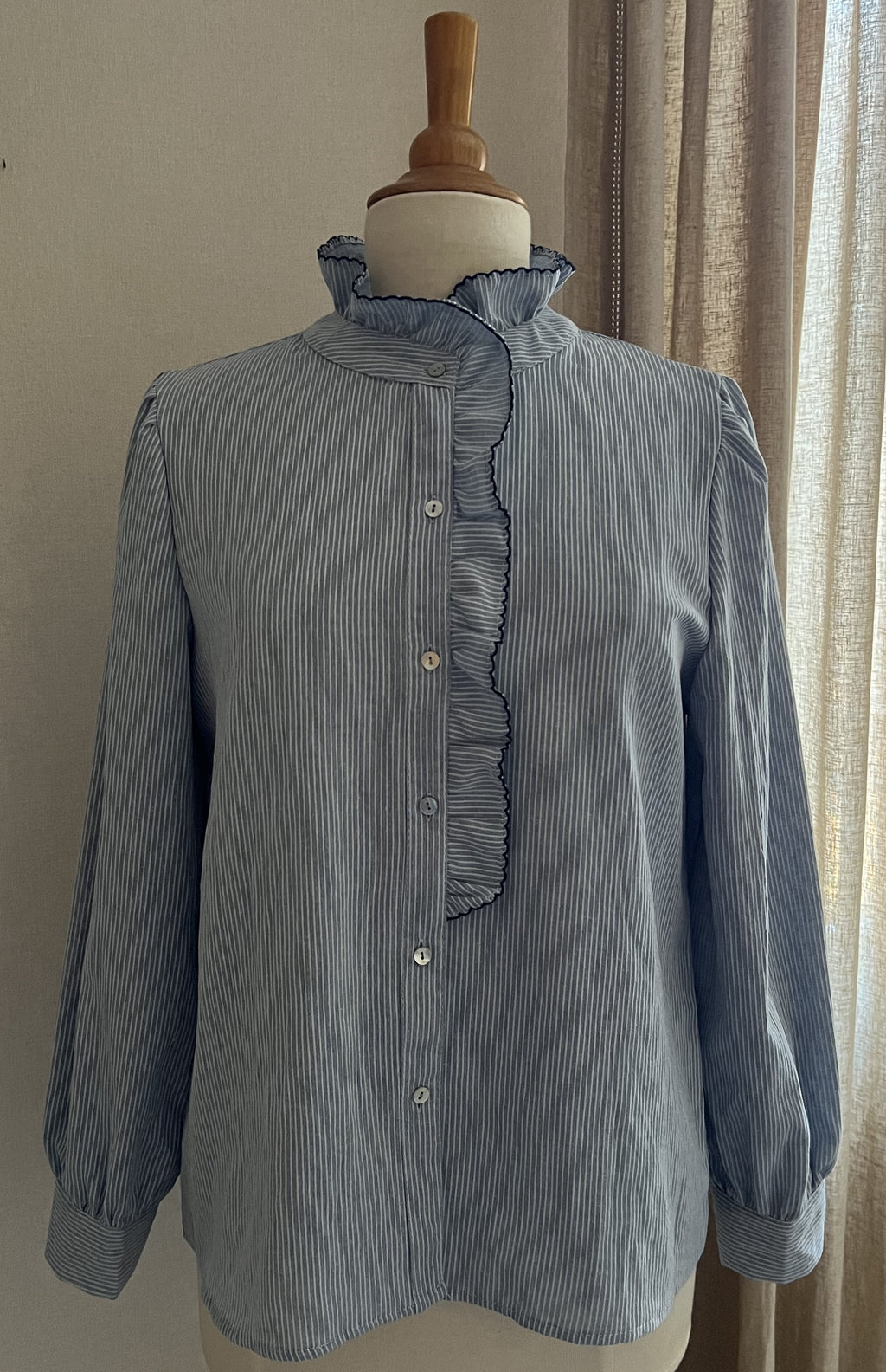 Blouse Ninon rayée bleu blanc Season - vue de face