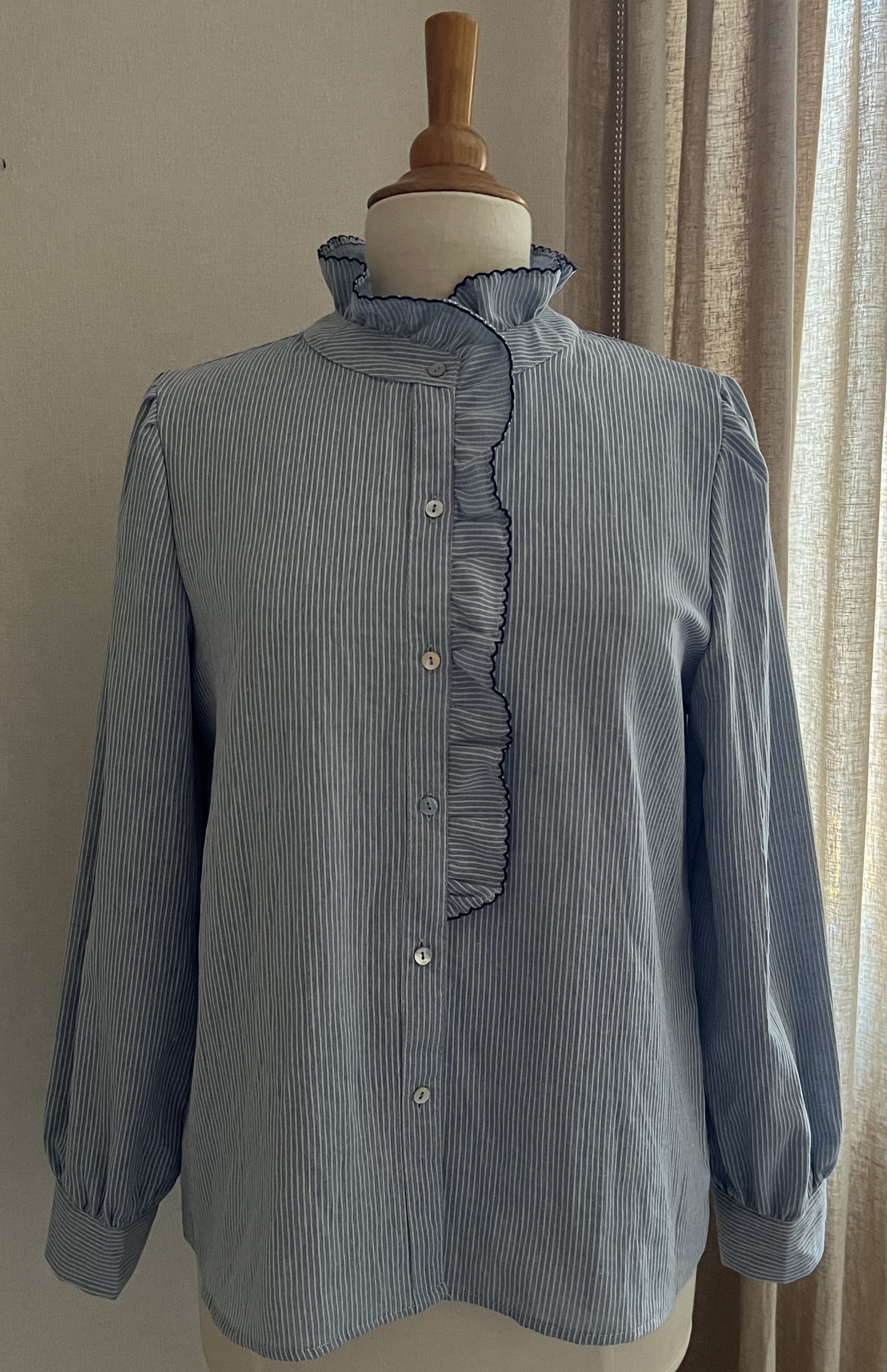 Blouse Ninon rayée bleu blanc Season - vue de face