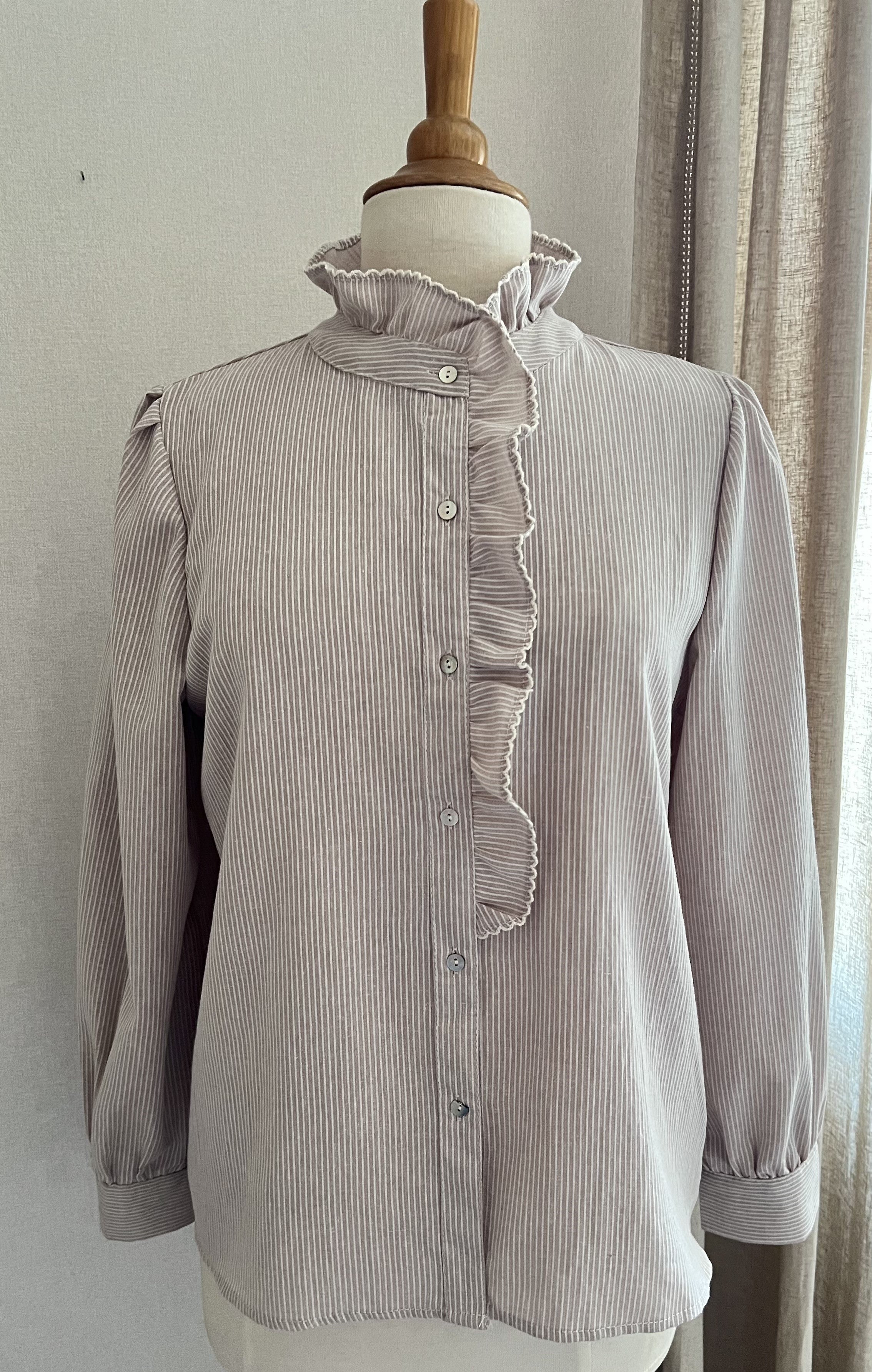 Blouse Ninon rayée beige blanc Season - vue de face