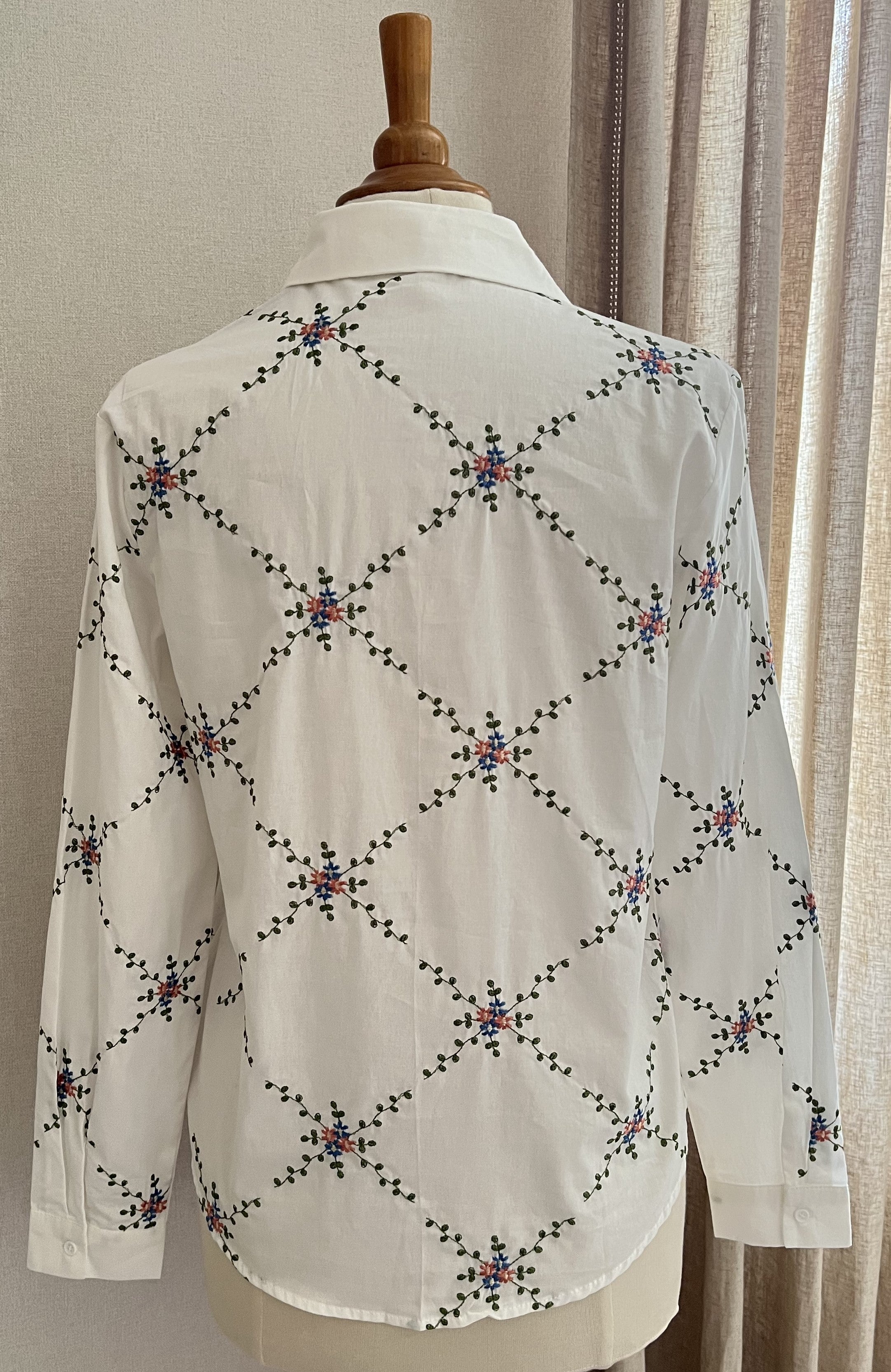 Blouse Léa femme coton blanc – vue de dos | Coka Collection