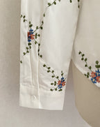 Blouse Léa femme broderies florales – détail manche | Coka Collection