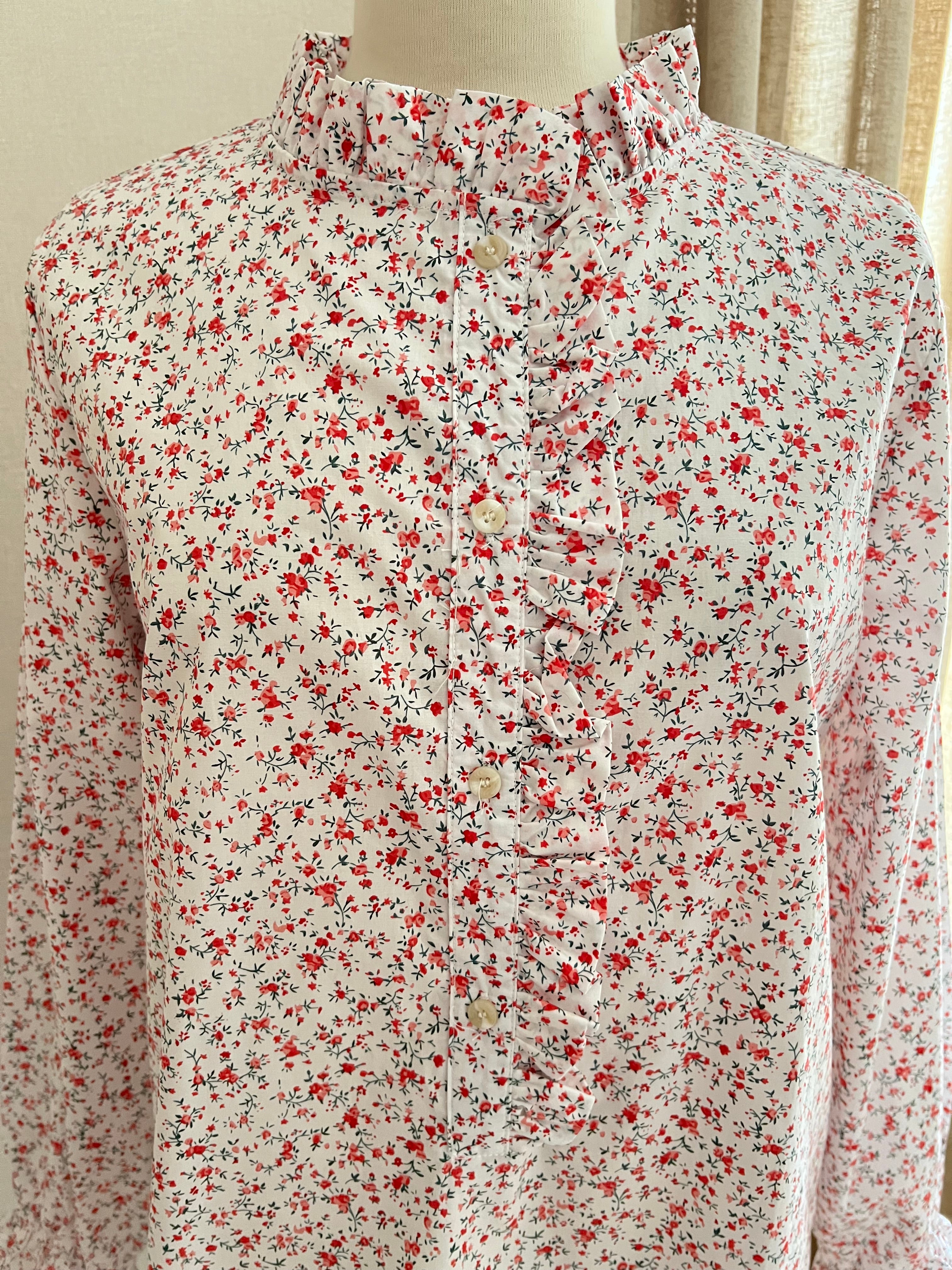 Blouse Elisa In April 1986 - détail col volanté - Coka Collection