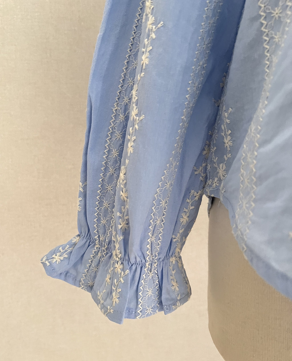 Détail manches blouse Ella In April 1986