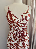 Robe Aline longue terracotta - vue face - Coka Collection