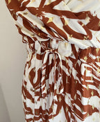Robe Aline longue terracotta - détail taille - Coka Collection