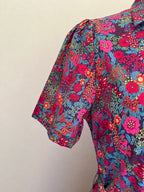 Robe Emilie fleurie In April 1986 - Détail manche | Coka Collection