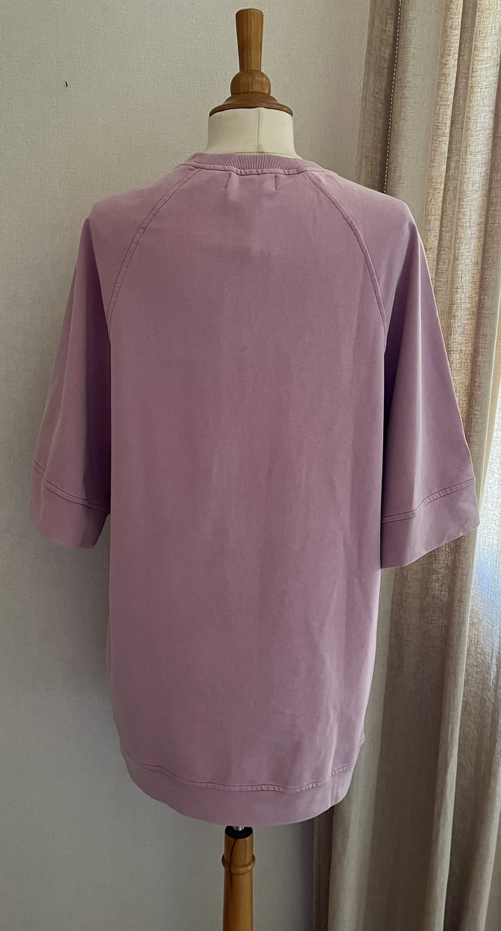 Robe sweat rose Lisa coupe oversize dos - Coka Collection